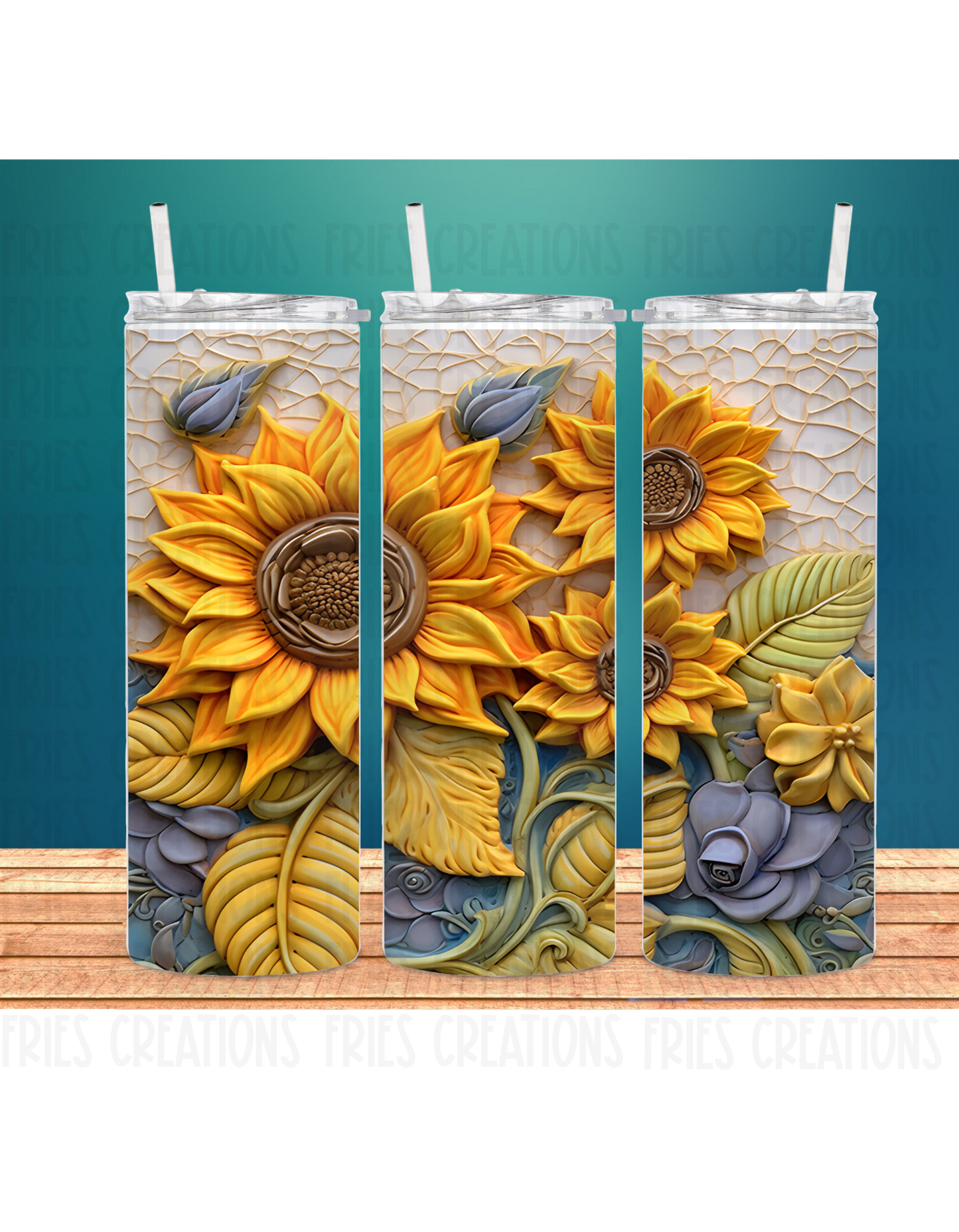 3d sunflower 20oz tumbler