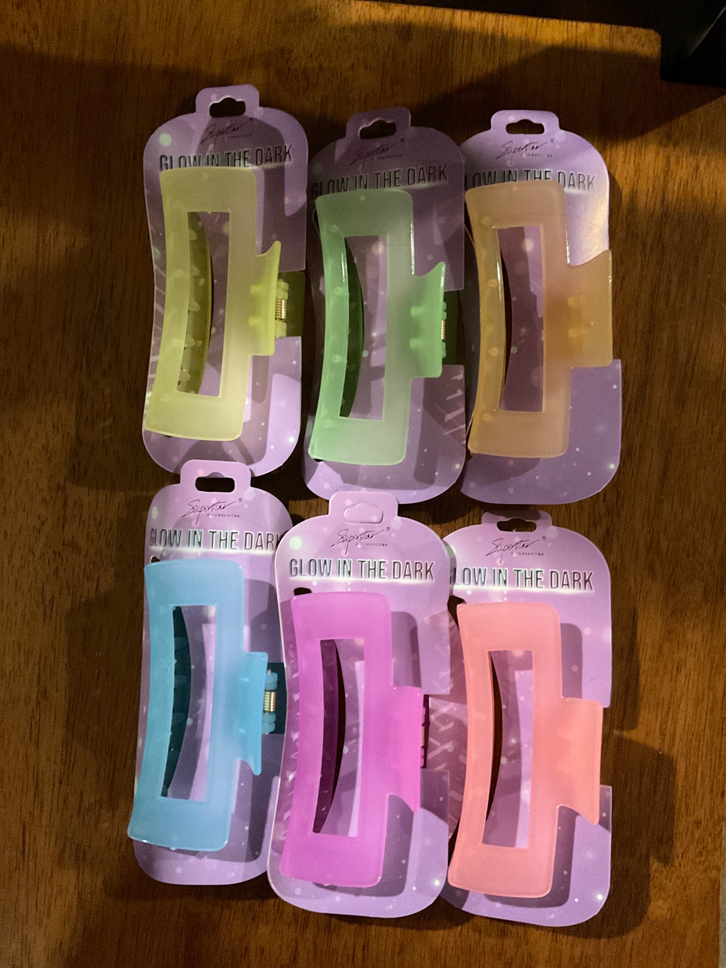 Glow in the dark claw clips