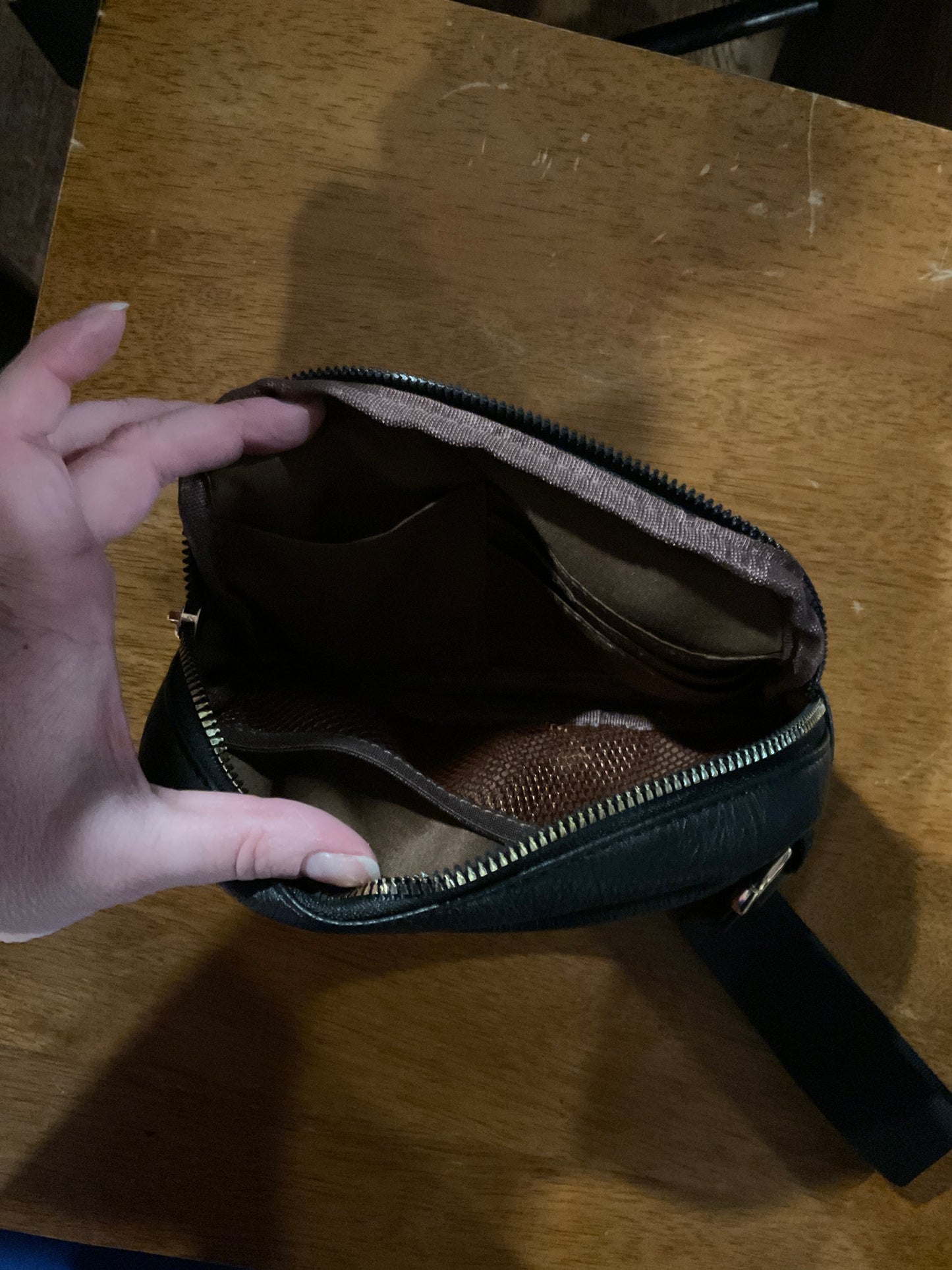 Leather wristlet