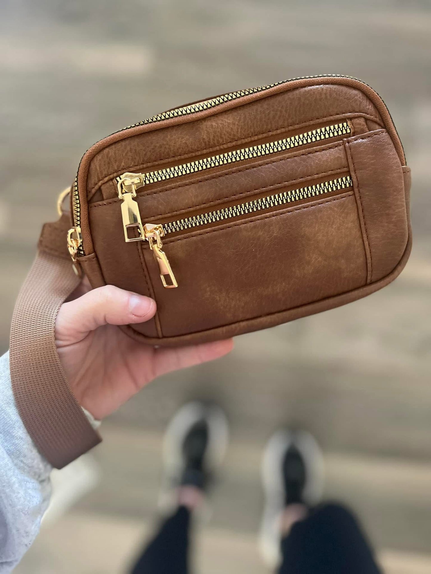 Leather wristlet