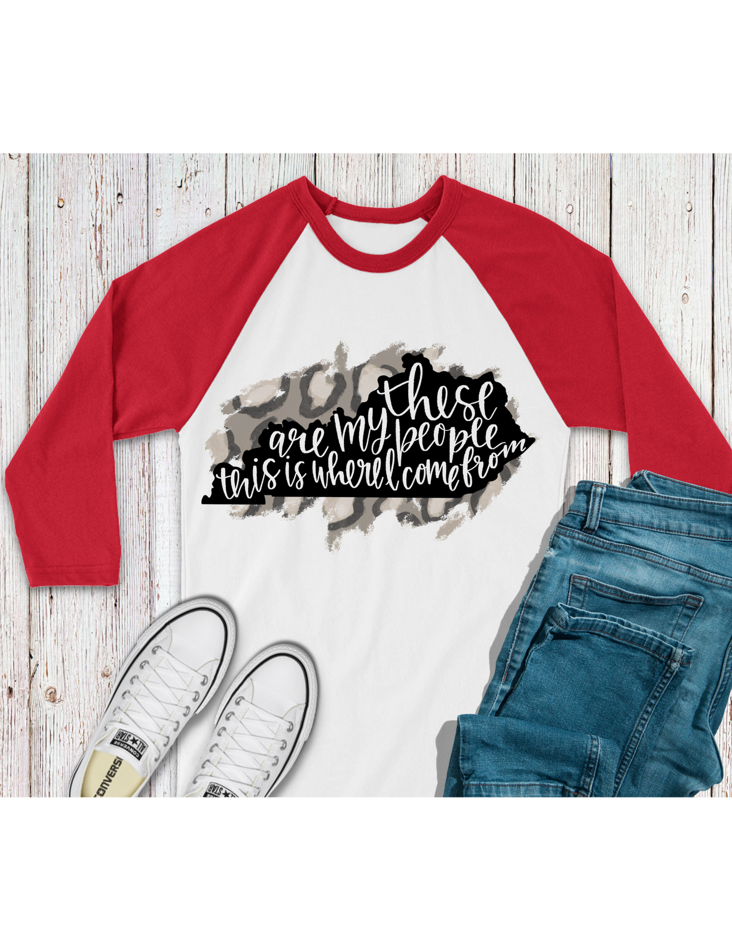 These are my people 3/4 sleeve baseball style tshirt