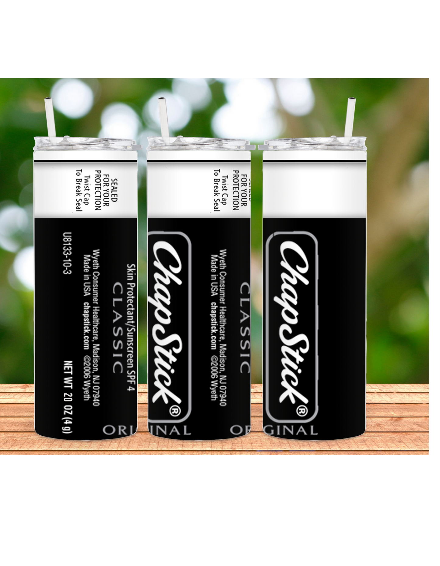 Lip Balm 20oz tumbler with lid and straw