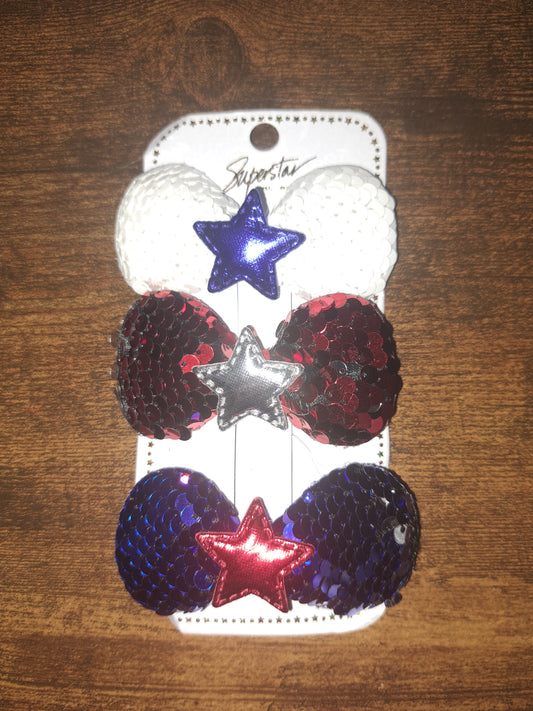 Patriotic clip in bow