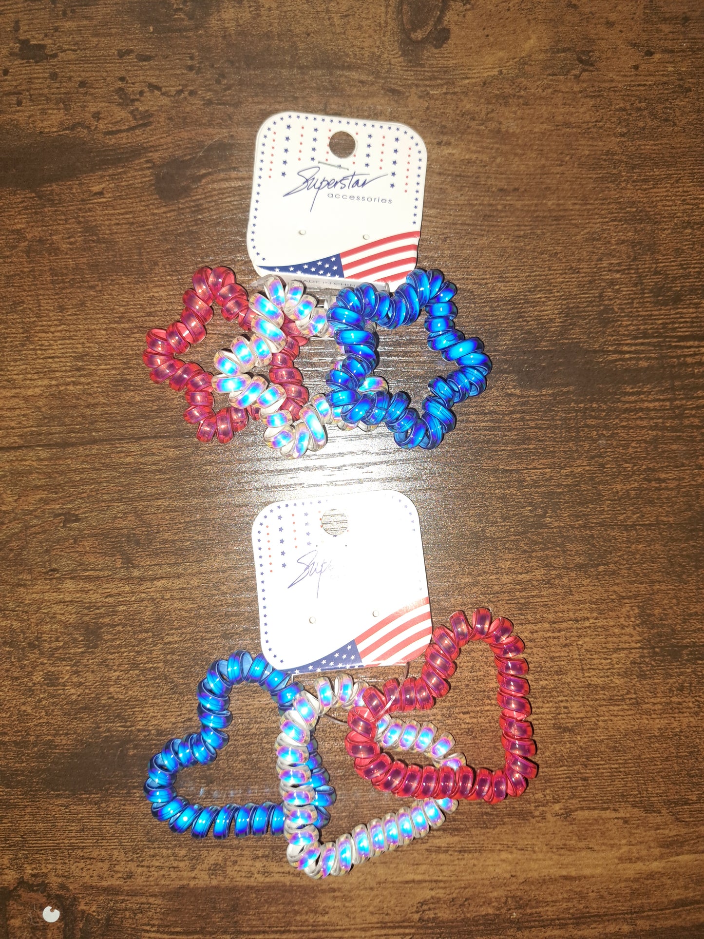 Patriotic shape hair ties