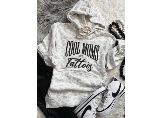 Cool Mom's have tattoos - snow leopard hoodie