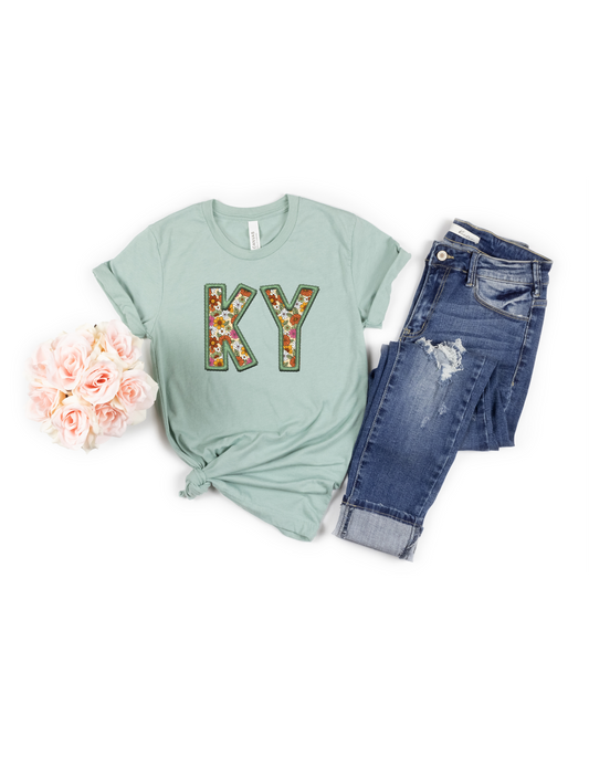 Faux Embroidery KY tee