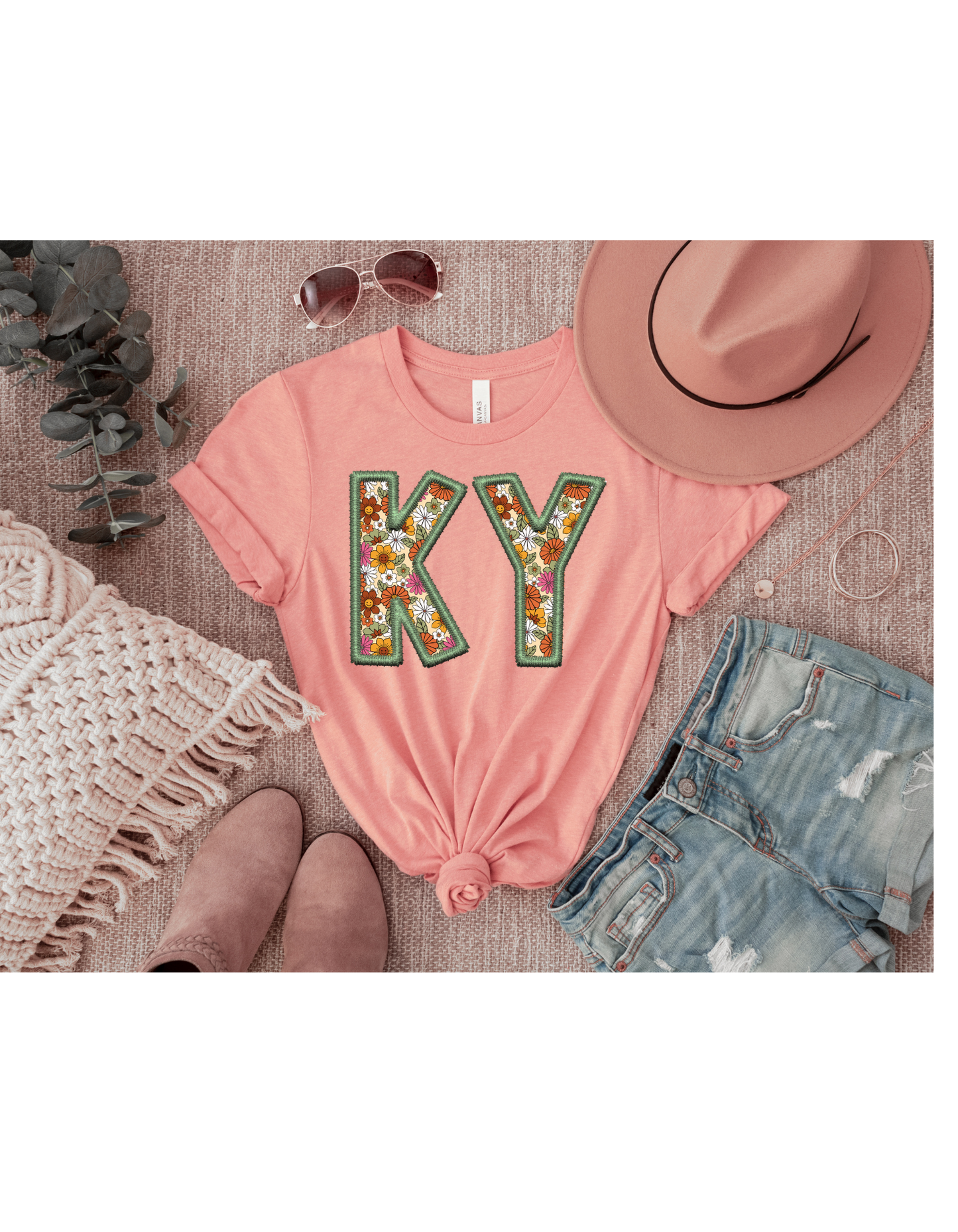 Faux Embroidery KY tee