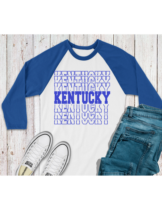 Kentucky 3/4 sleeve baseball style tshirt