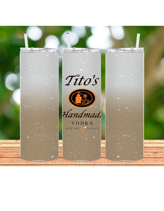 Sparkle and shine vodka 20oz tumbler with lid and straw