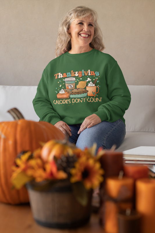 Thanksgiving calories don't count Crewneck