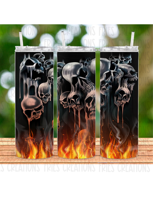 Ghost skulls 20oz tumbler with lid and straw