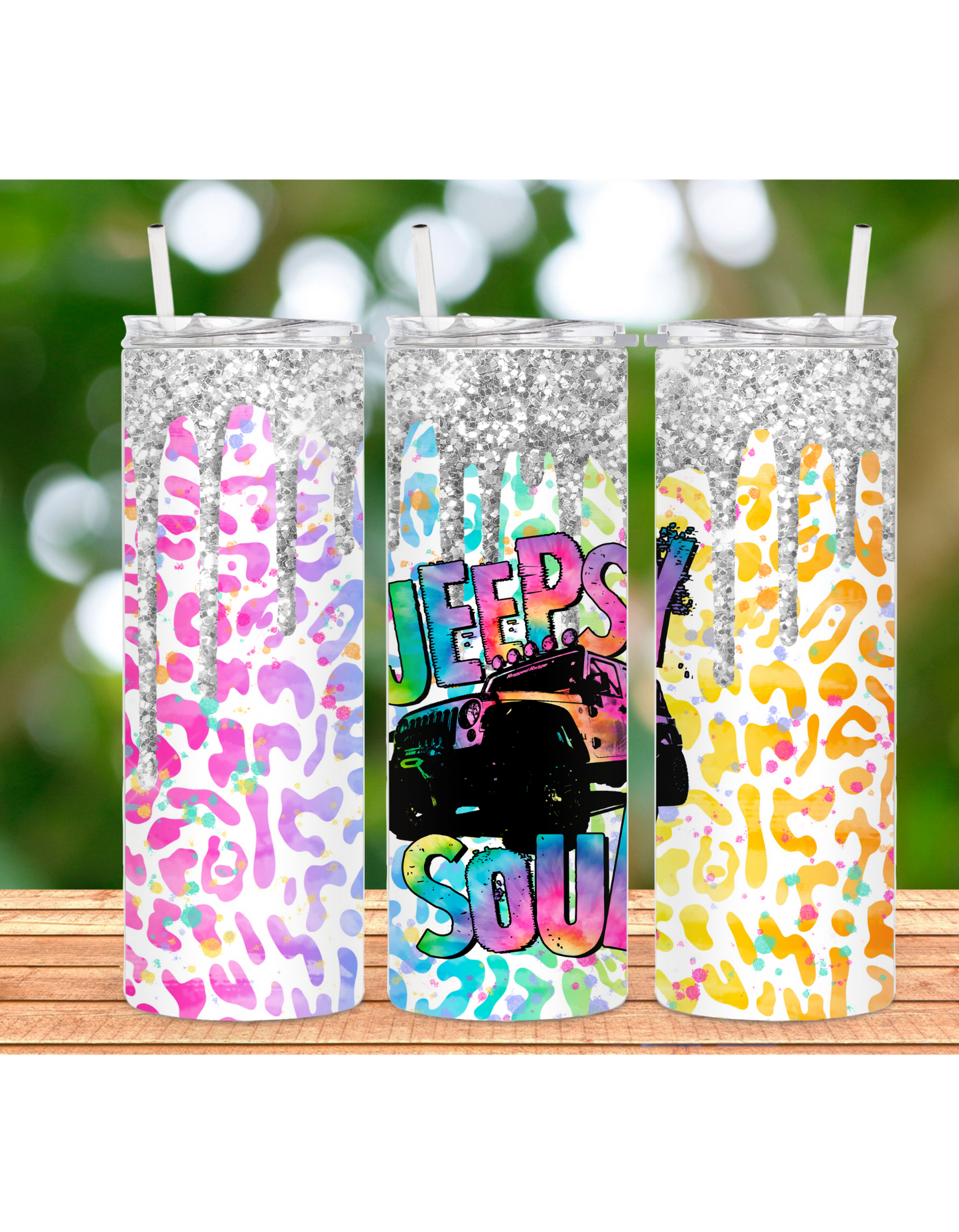 Jeepsy Soul 20oz tumbler with lid and straw